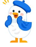 Mascot on the light theme background